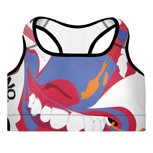White no more than less Padded Sports Bra